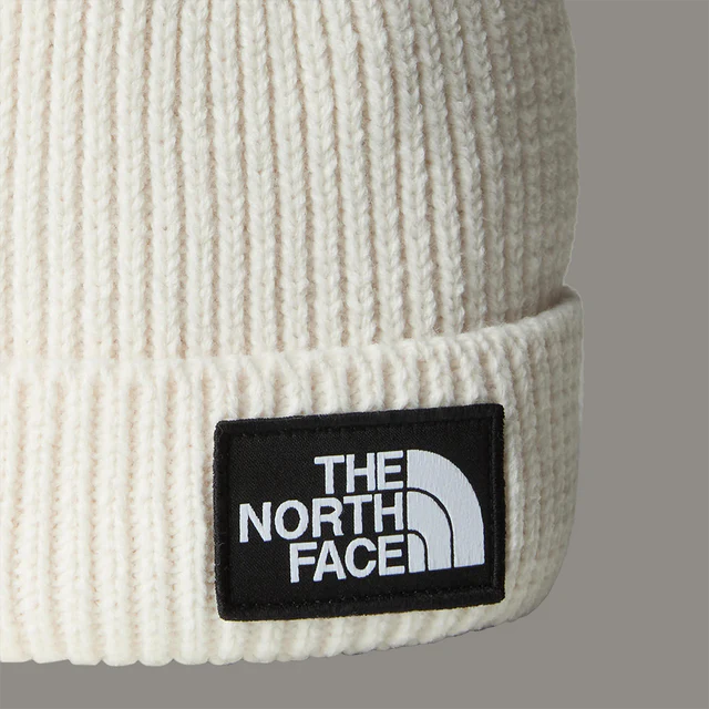 Beanie - The North Face Logo Box Cuffed - White Dune